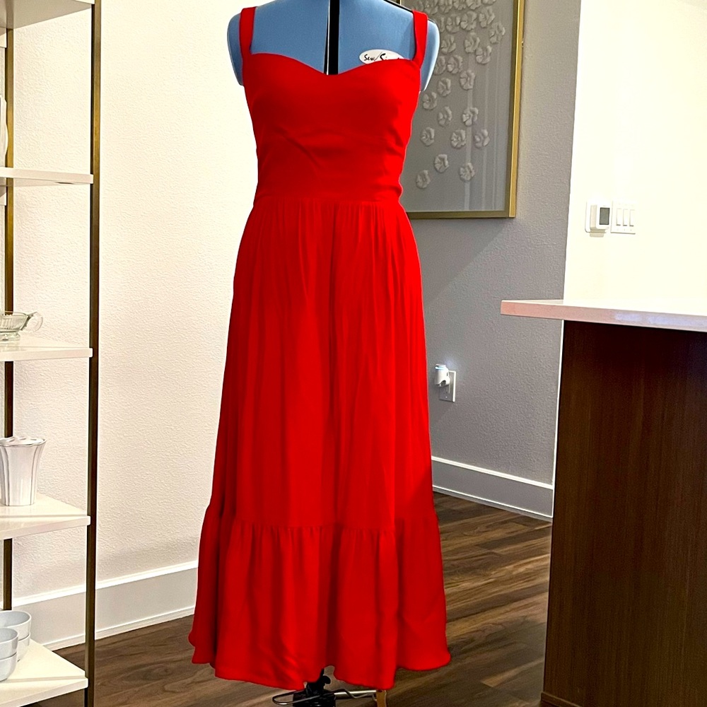 Reformation Celestia Dress in Cherry